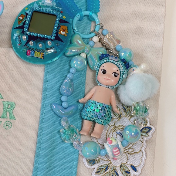 Blue Trader Joe's Mini Tote Bag Custom with Labubu - Picture 2 of 9